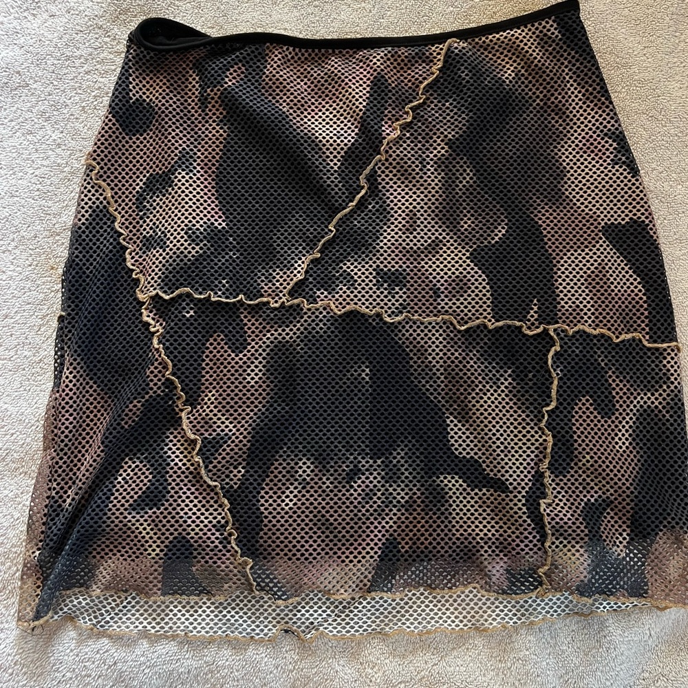 I am Gia patchwork net body-con skirt size medium